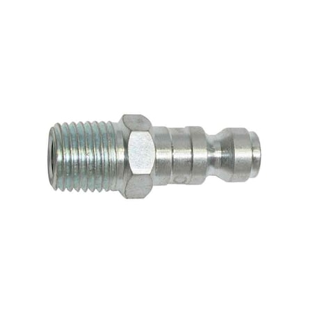 Interstate Pneumatics 1/4 Inch Automotive Steel Coupler Plug x 1/4 Inch Male NPT (Silver Zinc Color) CPA441Z